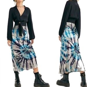 NWT Free People Say Hello Velvet Midi Skirt Large